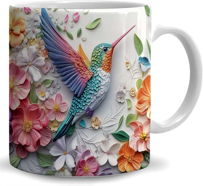 Hummingbird Coffee Mug - Hummingbird Lover Mugs Gifts for Women Men - Birthday, Christmas Gift for Friend Mom Dad Wife Husband - 11oz Printed Ceramic Coffee Cups