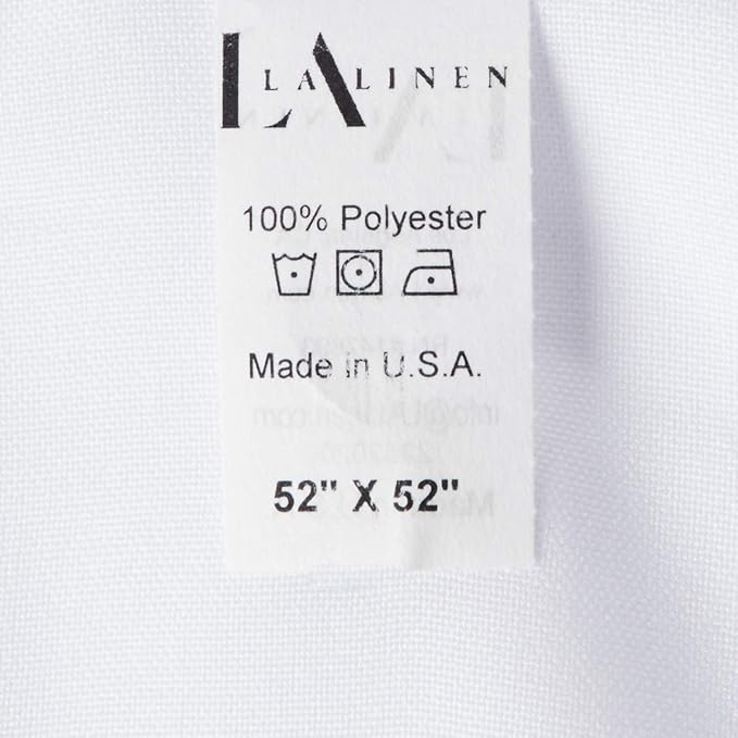 LA Linen Polyester Poplin Washable Square Tablecloth, Stain and Wrinkle Resistant Square Table Cover 52x52, Fabric Table Cloth Square for Dining, Kitchen, Party, Holiday 52 by 52-Inch, White