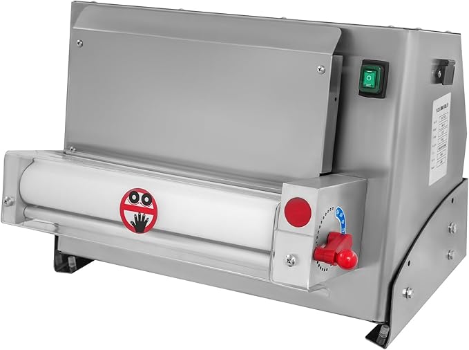 Commercial Dough Roller Sheeter for 3-12in Pizza, 450W 110V Automatic Pizza Press Shaping Machine for Noodle Pizza Bread Pasta Maker Equipment, 240-260 PCS/H