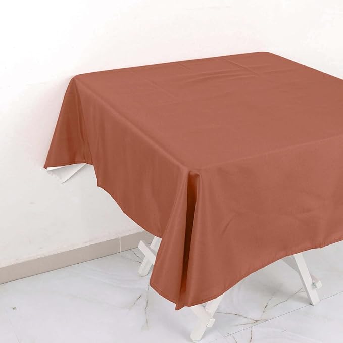 Efavormart 54x54 Terracotta Wholesale Linens Seamless Polyester Square Linen Tablecloth for Wedding Banquet Party Restaurant