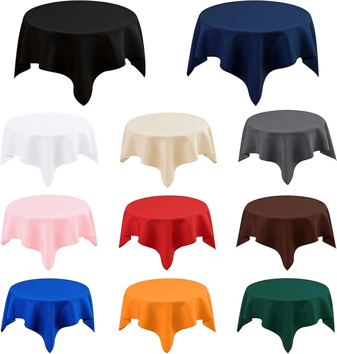 2 Pack Small Square Table Cloth 36X36 Inch White Washable Fabric Tablecloth Polyester Solid Table Cover for Night Stand End Table Side Table Outdoor Indoor