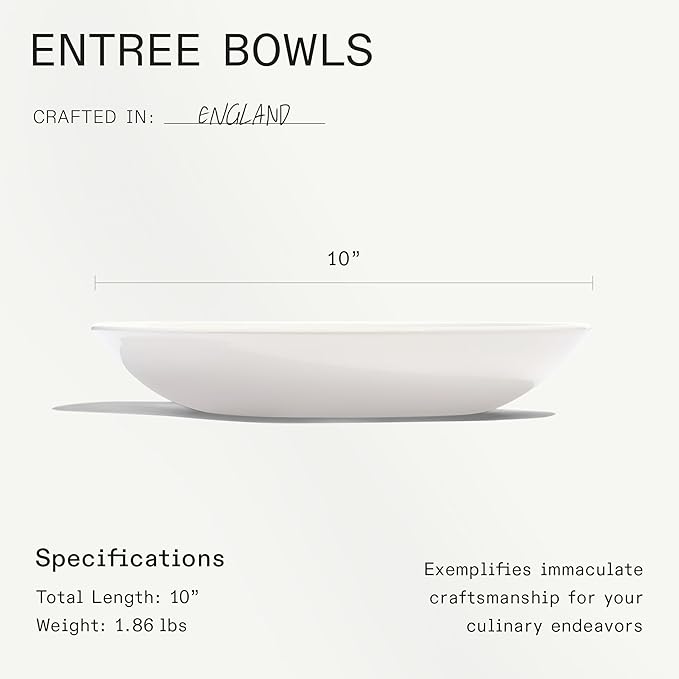 Made In Cookware - Set of 4 - Entrée Bowls - White - Porcelain England