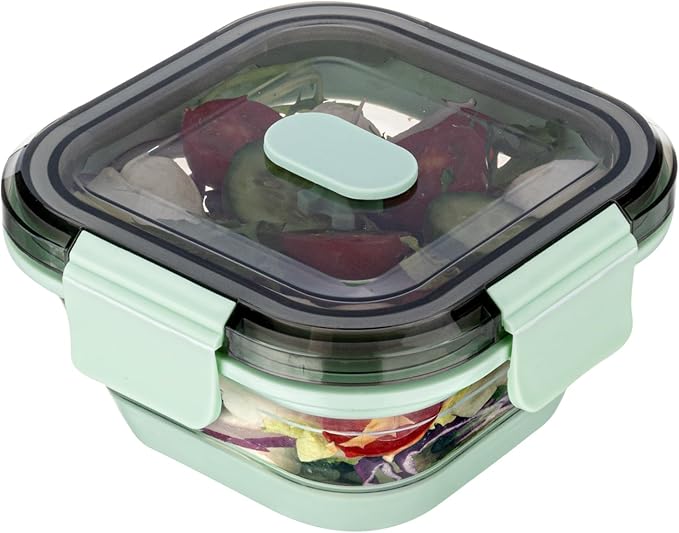 Restaurantware-Fresh Hero 17 Ounce Storage Containers, 20 Durable Airtight Food Containers - Microwavable, Freezable, Green Plastic Collapsible Container, Dishwashable, With Vented Lids