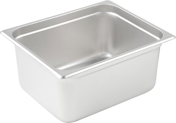 Winco 6-Inch Anti-Jamming Steam Pan, Half, 24-Gauge, Stainless Steel