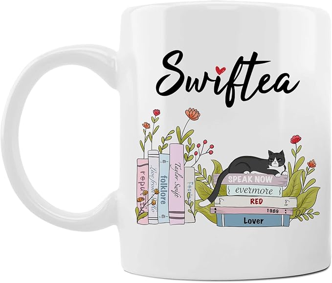 Funny Coffee Swiftea Album Coffee Mug Gift for Singer Fans Womens Girls 11oz White Double Sided Mug
