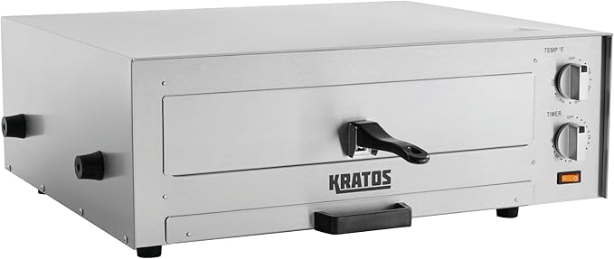 Kratos 29M-036 16" Commercial Electric Countertop Pizza Oven, 120V, 1700 Watts, Stainless Steel Pizza Oven for Restaurants, Cooks Pizzas Up to 16" Diameter