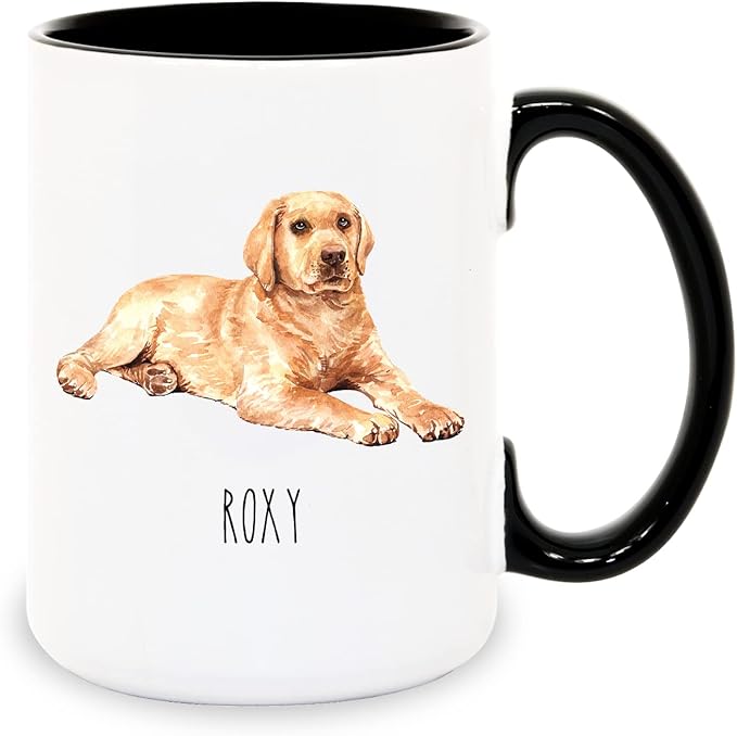 Labrador Custom Coffee Mugs with Name for Dog Mom Dad - Personalized Gifts for Best Friends - Grandma Grandpa Present (Labrador)