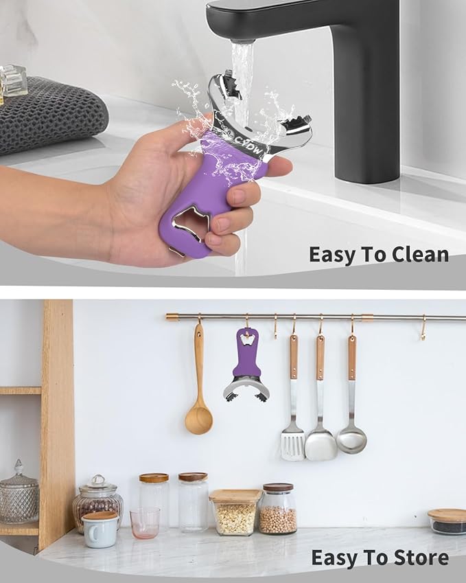 CYDW Mason Jar Opener Tool with No Lid Dents or Damage, Can Opener Manual Multi-Purpose, Easy Twist Manual Handheld Top Remover Utensil, Canning Supplies Tools and Bottle Opener, Made For Lifetime