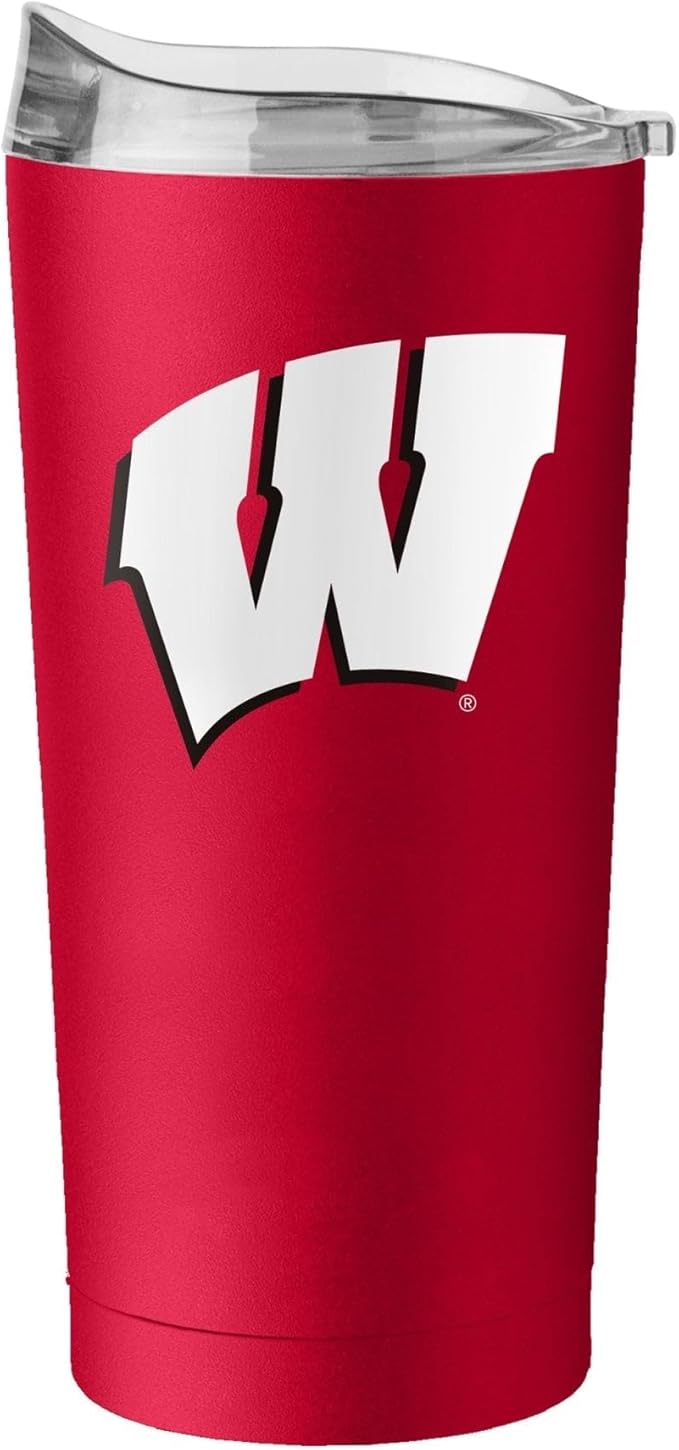 Logo Brands NCAA 20 oz Powder Coat Stainless Tumbler -Double-Wall Insulated Everday Tumbler for Hot or Cold Drinks, High Lip Lid, Team Color