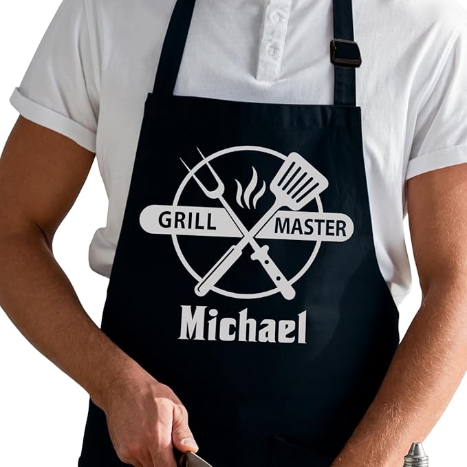 Custom Aprons for Men, Grilling Gifts for Men, Fathers Day, Christmas, Dad Gifts, Kitchen Chef Apron, Delantales de Cocina para Hombres