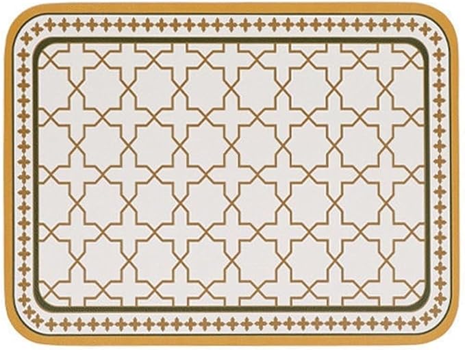 Printed Leather Placemat Style PVC Table Mat Waterproof Oilproof Heat-Insulated Plate Bowl Pad Room Decor 4pcs(B)