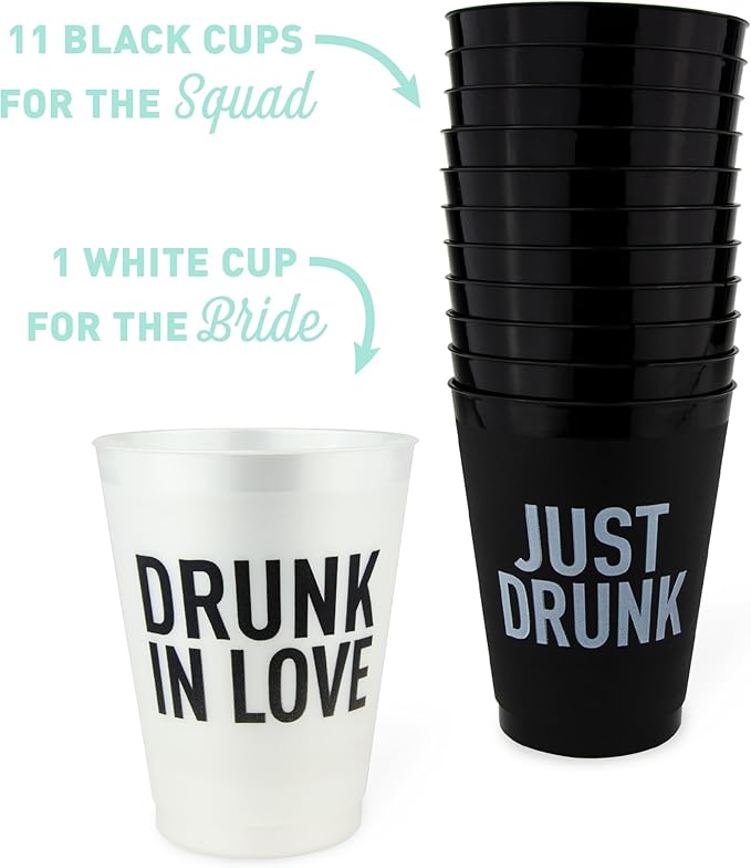 Drunk In Love Cups 12 Pack by Stag & Hen | Cowboy Carter Tour Beyonce Queen Bey Queen Bee Themes | Custom Drinkware for Events Concerts Festivals Bachelorette Engagement Parties