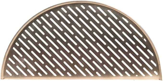 Kamado Joe Half-Moon 304 Stainless Steel Cooking Grate for Fish and Vegetables, Fits Classic Joe 18-inch Charcoal Grill and Smokers in Silver, Model KJ-HSSCGFV