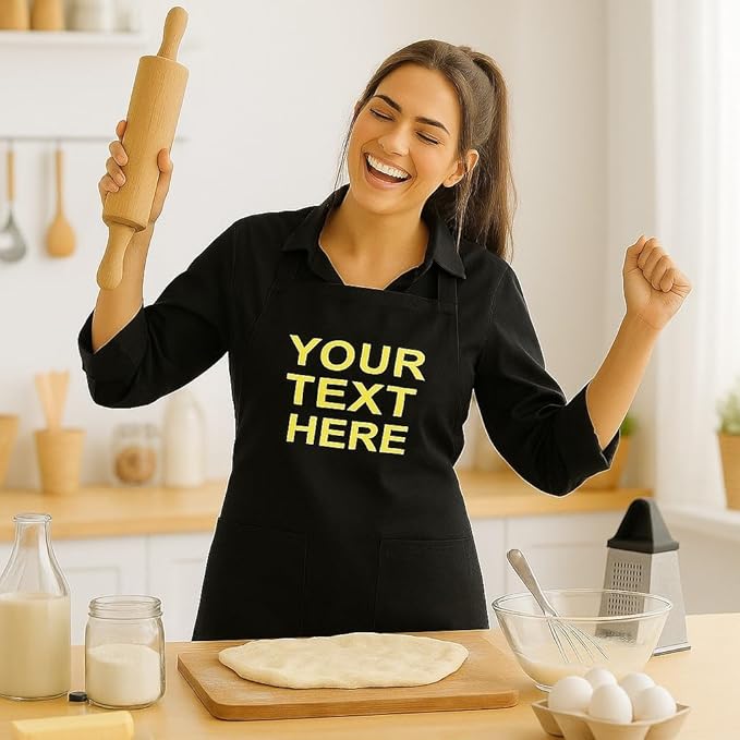 Personalized Apron with Custom Name or Any Text. Chef, Cooking, Grilling, or Baking Gift