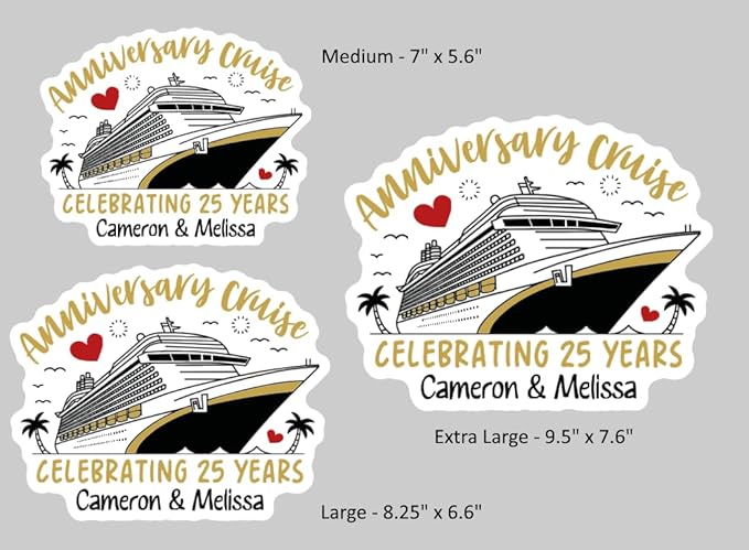 Anniversary Cruise Door Magnet Sign, Princess Personalized Cruising Custom Keepsake Refrigerator, Special Cruise Memories Cabin Stateroom