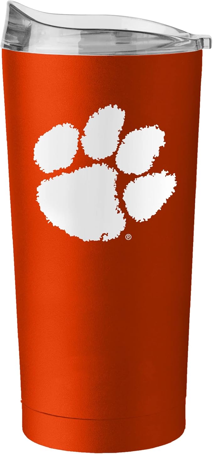 Logo Brands NCAA 20 oz Powder Coat Stainless Tumbler -Double-Wall Insulated Everday Tumbler for Hot or Cold Drinks, High Lip Lid, Team Color