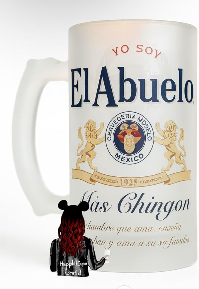 16 oz Frosted Beer Mug,Family Dad God Parent Gift (Abuelo)