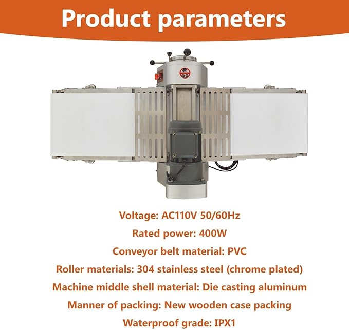 Commercial Dough Sheeter Machine, Electric 400mm Reversible Roller Dough Flattening Conveyor, Desktop Pastry Machine 1-32mm Adjustable Thickness for Bakeries, Pastries 110V