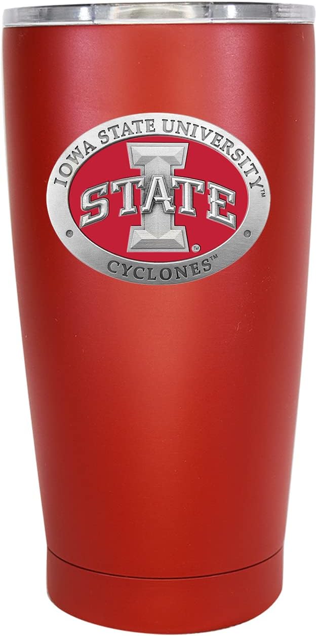 Heritage Pewter Iowa State 15 oz. Tumbler - Red | Durable Insulated Tumbler Cup for Cold & Hot Drinks | Thermal Travel Mug for Coffee | Intricately Crafted Metal Pewter Inlay