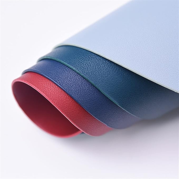 Pink PU Home Placemats and Coasters Set Washable Round Table Mat Waterproof Coffee Mats Heat- Table Place Mat(Circle red)