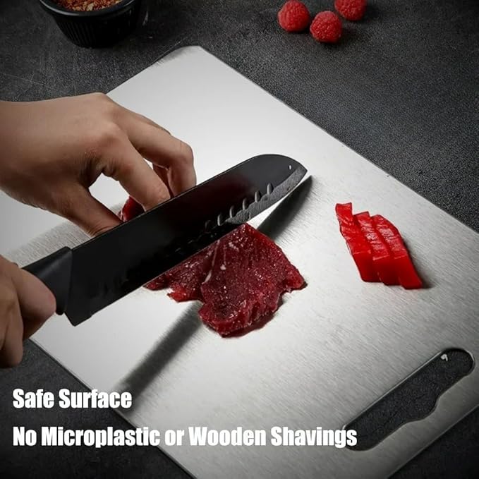 Titanium Cutting Board - 2025 New Upgrade 100% Pure Titanium Cutting Boards for Kitchen Double Sided Titanware Cutting Board,Hygiene Durable Dishwasher Safe Chopping Board,1PC (12"L x 9"W)