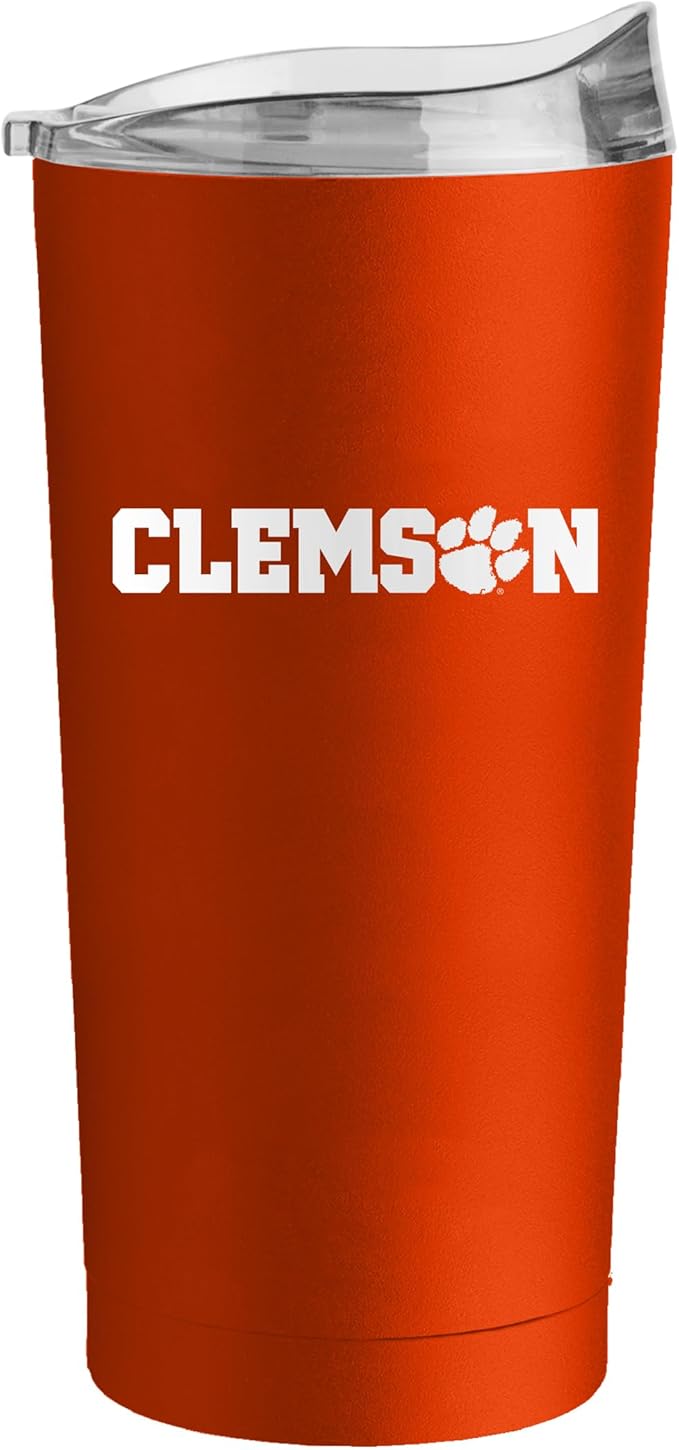 Logo Brands NCAA 20 oz Powder Coat Stainless Tumbler -Double-Wall Insulated Everday Tumbler for Hot or Cold Drinks, High Lip Lid, Team Color