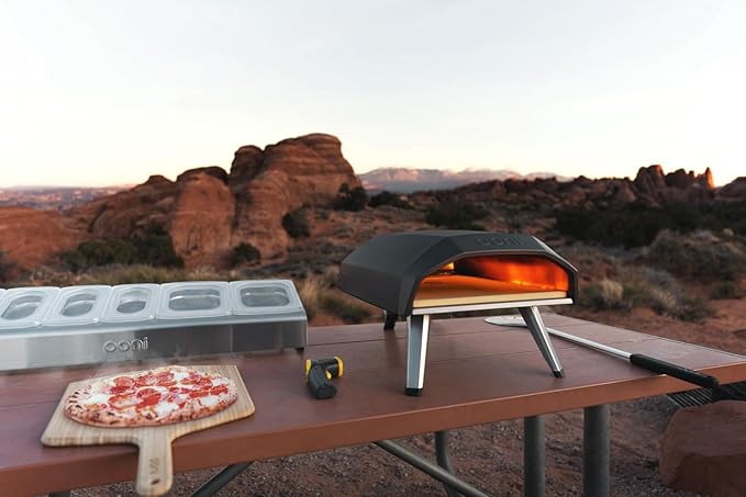 Ooni Koda 12 Portable Gas Pizza Oven Bundle - Pro Pizza Oven Bundle - 12" Bamboo Pizza Peel and IR Thermometer