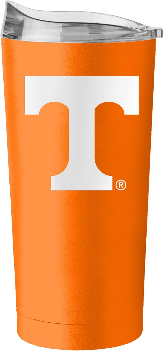 Logo Brands NCAA 20 oz Powder Coat Stainless Tumbler -Double-Wall Insulated Everday Tumbler for Hot or Cold Drinks, High Lip Lid, Team Color