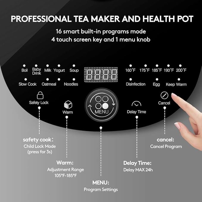 800w Electric Kettle, 2L Borosilicate Glass tea kettle, Hot water kettle electric for Coffee or Tea, BPA Free, Auto Shut-Off, Stainless Steel, Fast Boil