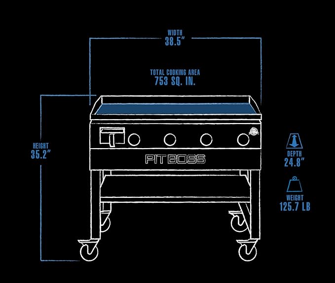 Pit Boss 10962 4-Burner Gas Griddle, Black