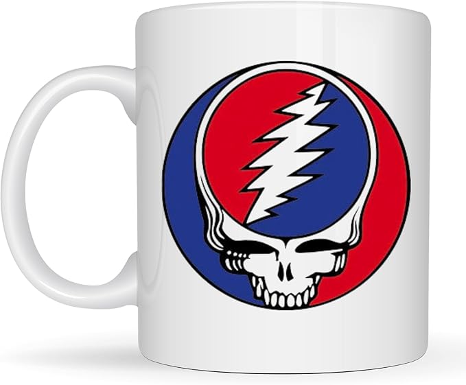 Steal Your Face Double Sided 11 Oz Ceramic Coffee Mug Dead Head Grateful Gift for Friend Relative or Co-Worker Hot Chocolate Tea Cup for Right or Left Handed Drinkers