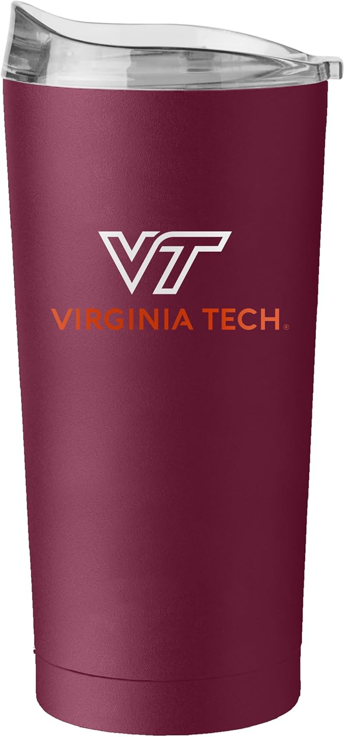 Logo Brands NCAA 20 oz Powder Coat Stainless Tumbler -Double-Wall Insulated Everday Tumbler for Hot or Cold Drinks, High Lip Lid, Team Color