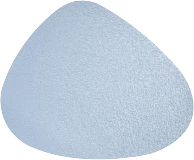 6pcs PU Placemats for Table Waterproof Non-Slip Insulation Leather Place Mats Set Nordic Style(Light Blue)