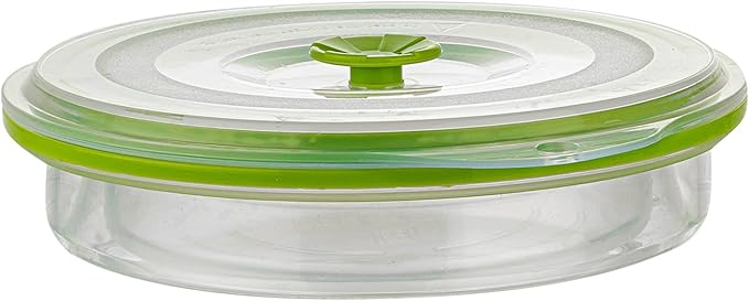 Restaurantware-Fresh Hero 30.6 Ounce Storage Containers, 20 Durable Airtight Food Containers - Microwavable, Freezable, Green Silicone Collapsible Container, Dishwashable, With Vented Lids