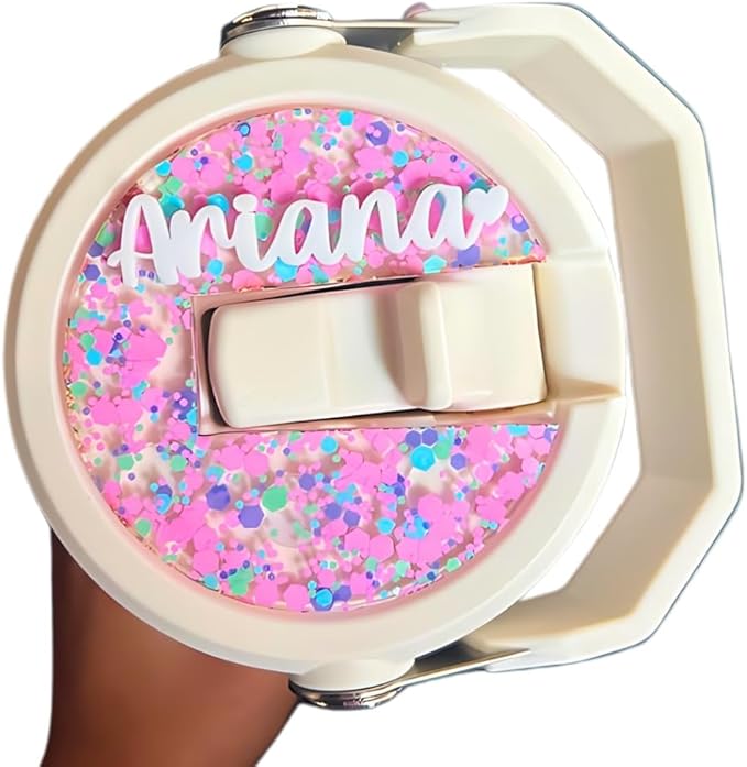 Personalized Name Plate for Stanley IceFlow 2.0 Flip Straw Tumbler 20/30/40oz, Custom Tumbler Name Tag, Stanley IceFlow Accessories, Tumbler Lid Topper Gifts for Mom Daughter She, Made in USA