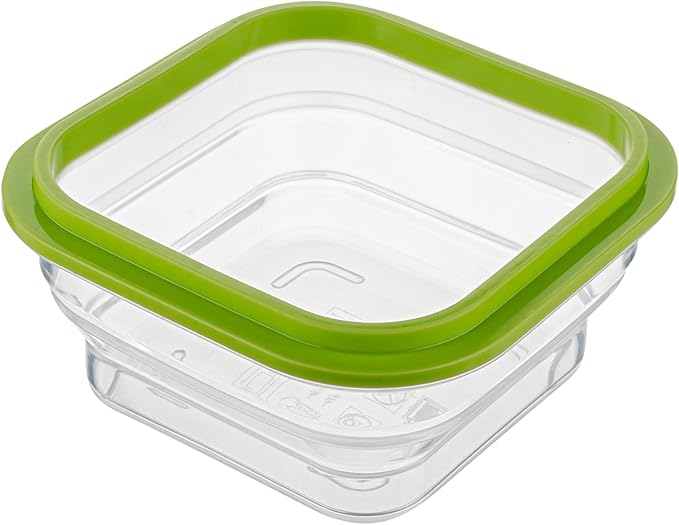 Restaurantware-Fresh Hero 16 Ounce Storage Containers, 20 Durable Airtight Food Containers - Microwavable, Freezable, Green Silicone Collapsible Container, Dishwashable, With Vented Lids