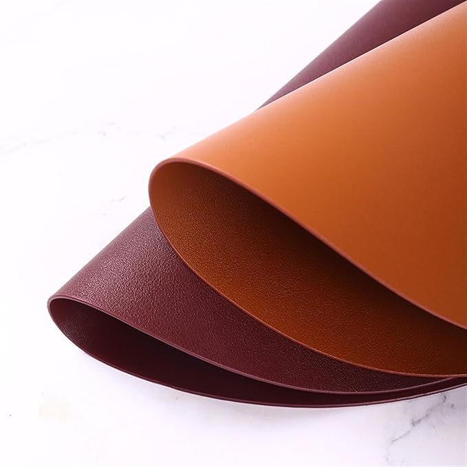 Leather Placemat Tableware Pad Oil Water Heat Insulation Non-Slip Tablemat Coaster for Kitchen Cup(Green)