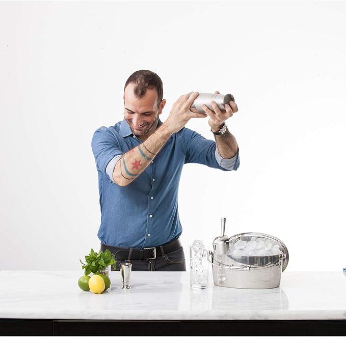 Crafthouse by Fortessa Professional Metal Barware/Bar Tools by Charles Joly, 11" Two-Piece Footed Polished Stainless Steel Boston Cocktail Shaker