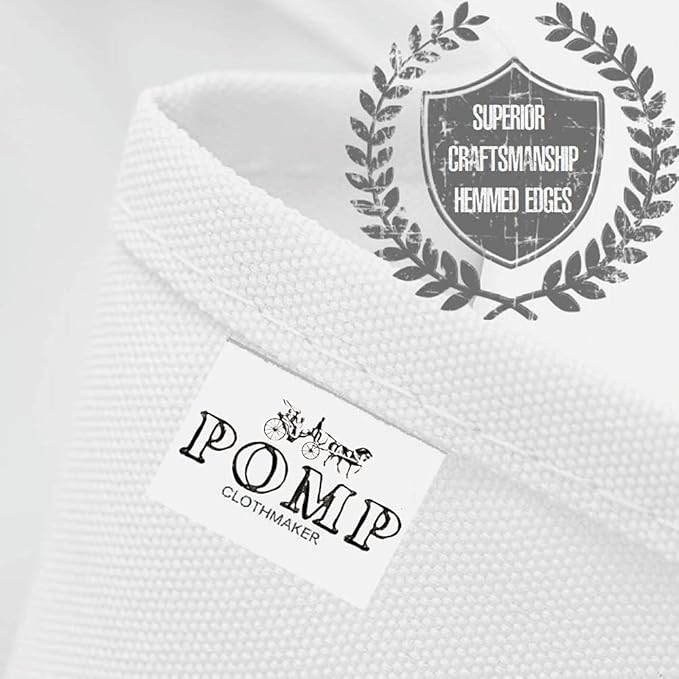 Pomp Pure White 90" x 132" Poplin Polyester Tablecloth (2 Pack) | Wrinkle + Stain Resistant Easy Care Premium Fabric | Fits 6FT Rectangle Table