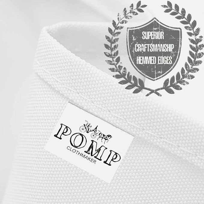 Pomp White 90" Inch Round Premium Polyester Tablecloth (2Pack) | Wrinkle + Stain Resistant Easy Care Fabric | Fits Round or Circle Table