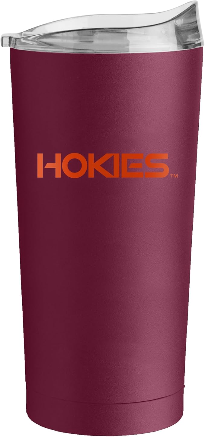 Logo Brands NCAA 20 oz Powder Coat Stainless Tumbler -Double-Wall Insulated Everday Tumbler for Hot or Cold Drinks, High Lip Lid, Team Color
