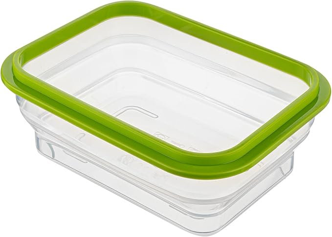 Restaurantware-Fresh Hero 32.3 Ounce Storage Containers, 1 Durable Airtight Food Containers - Microwavable, Freezable, Green Silicone, Collapsible, Dishwashable, With Vented Lids