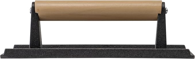 Winco Cast Iron Steak Weight, 5.25-Inch by 9-Inch,Black, Tan, Medium
