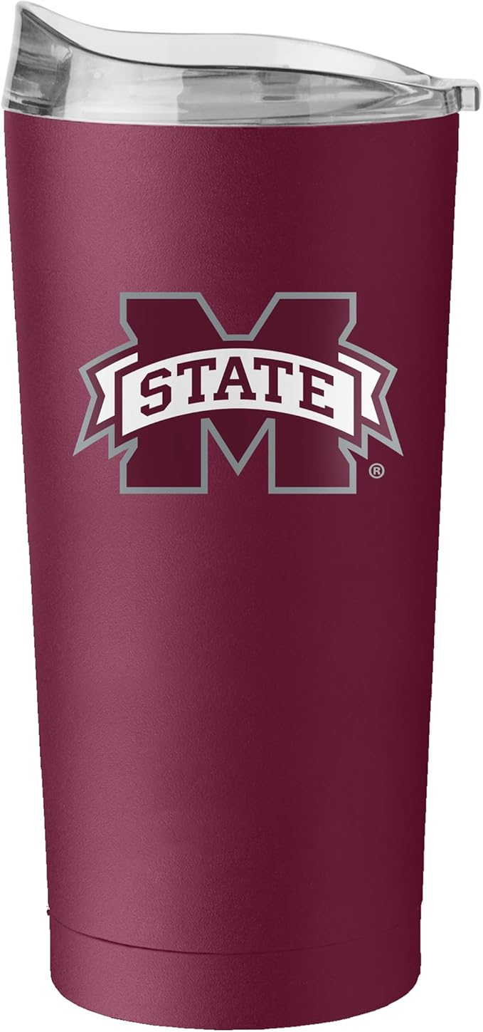 Logo Brands NCAA 20 oz Powder Coat Stainless Tumbler -Double-Wall Insulated Everday Tumbler for Hot or Cold Drinks, High Lip Lid, Team Color