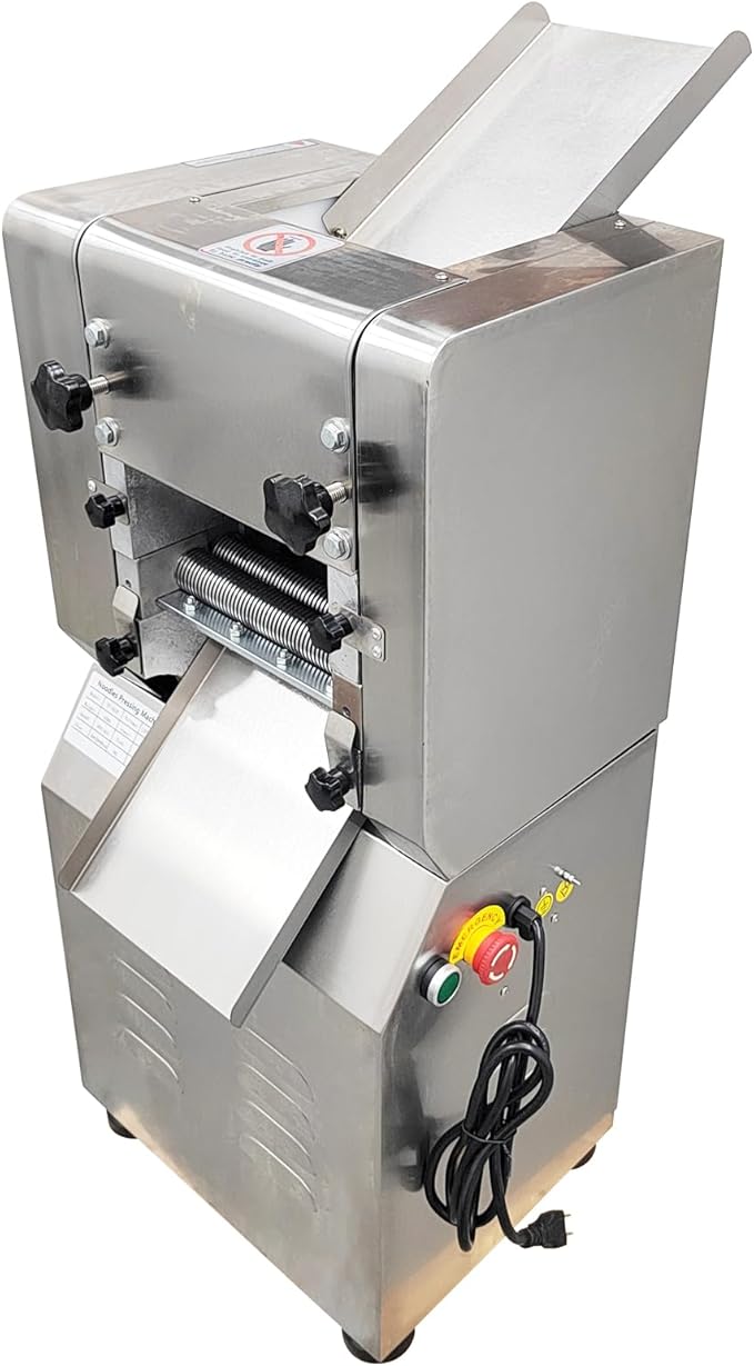 Commercial Electric Noodle Machine High-speed Press Dough Machine with 1mm & 2mm Cutters for Pasta,Dumpling Skin,Noodle,Bread Electric Dough Sheeter 1.5KW 110V