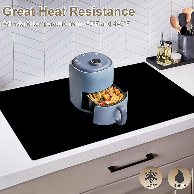48"x24"(120cmx60cm) Large Silicone Mat for Kitchen Counter, Heat Resistant Non-Slip Countertop Protector, Waterproof Silicone Craft Mat for Kitchen Island(2Pack, Light Gray)