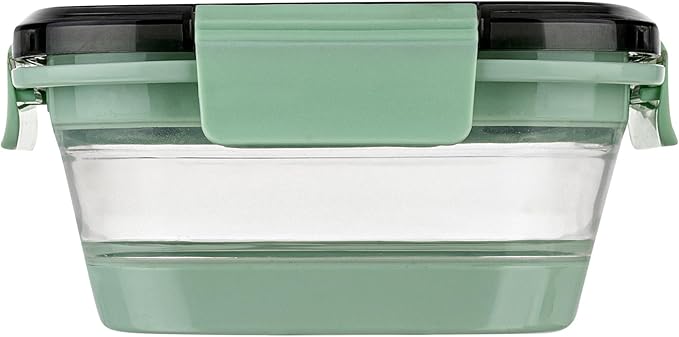 Restaurantware-Fresh Hero 23.8 Ounce Storage Containers, 1 Durable Airtight Food Containers - Microwavable, Freezable, Green Plastic, Collapsible, Dishwashable, With Vented Lids