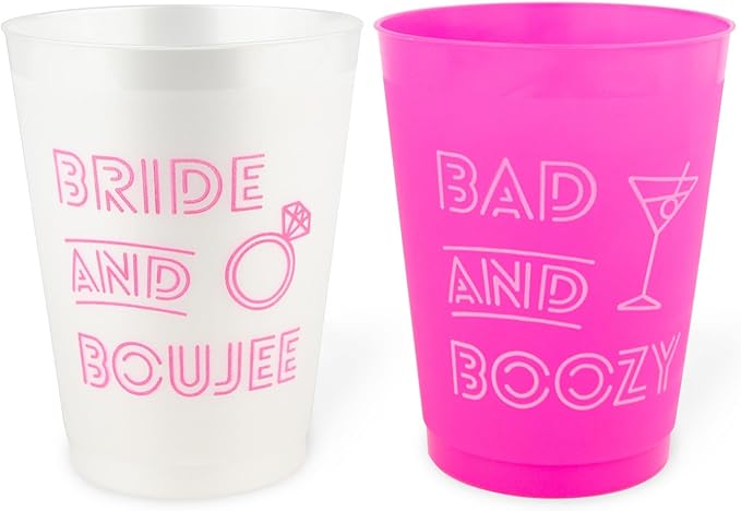 Stag & Hen Bach & Boujee Bachelorette Party Cups - 12 Pack, 16 oz Cups | Custom Personalized Drinkware | Bridal Shower, Engagement Party | Bridesmaids Gifts, Favors, Decor