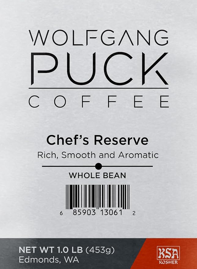 Wolfgang Puck Coffee, Chef's Reserve, Whole Bean Coffee, 1 Lb