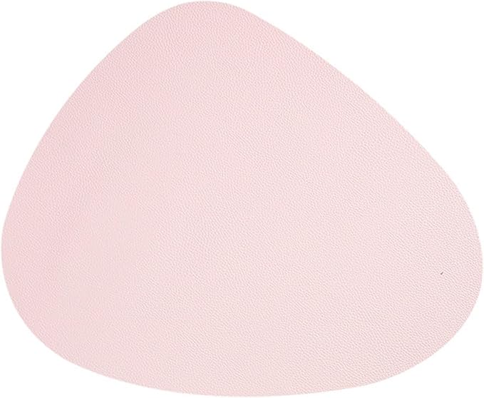 Leather Western Placemat Tableware Pad Oil Water Heat Insulation Non-Slip Tablemat Coaster for Kitchen Washable Cup(Pink,11x13cm)